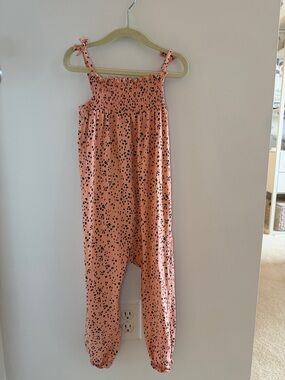 H&M Peach Leopard-Print Smocked Top